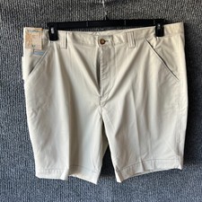 Roundtree Yorke Shorts Mens 42 Stone Chino Khaki Golf Performance Caribbean