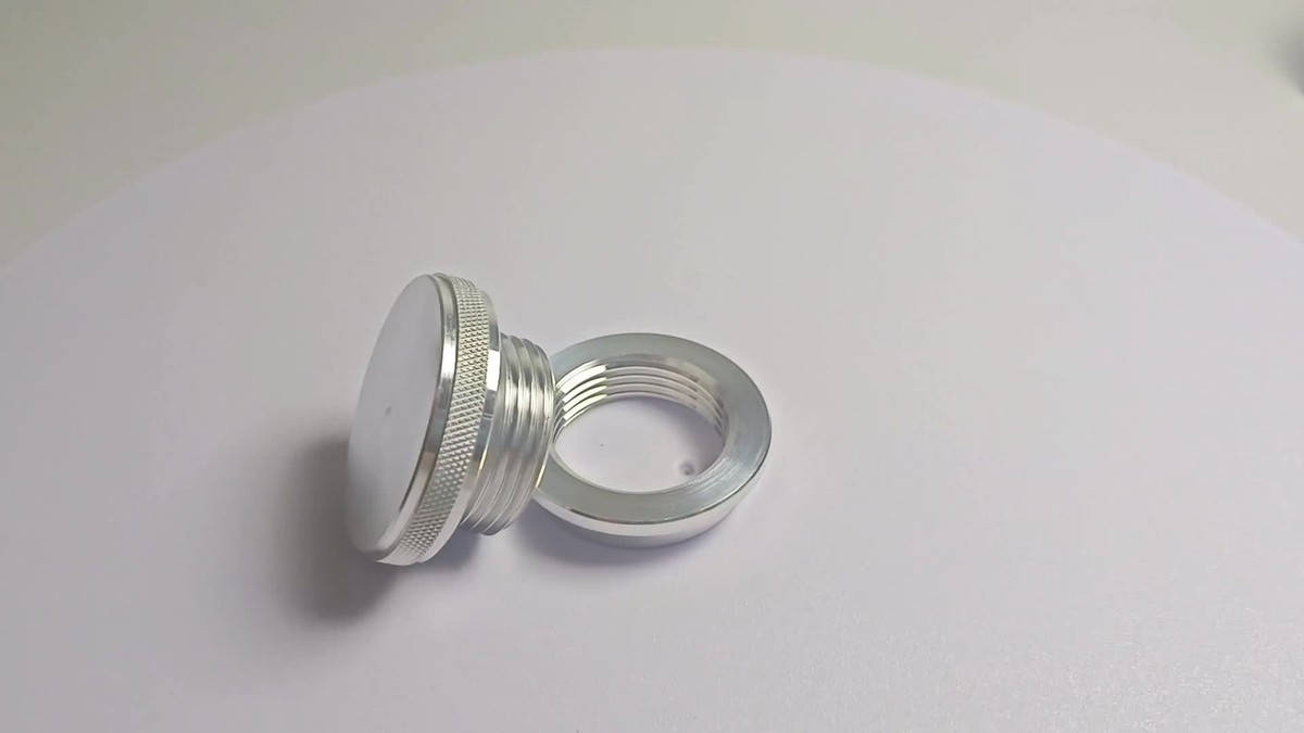 Fuel Cell Cap Aluminum Filler Neck Weld On Bung Screw Cap Small CNC Gas... Weld In Tank Flange - Foto 5