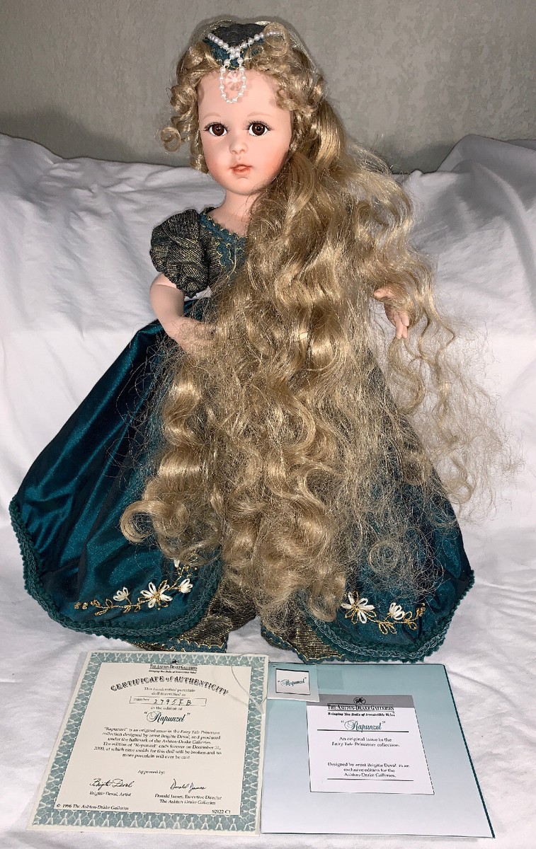 1996 Ashton Drake Brigitte Deval RAPUNZEL Porcelain 18” DOLL With