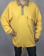 Practical, warm,comfy and realiy big Top Yellow Taupe quater zipper open neck  