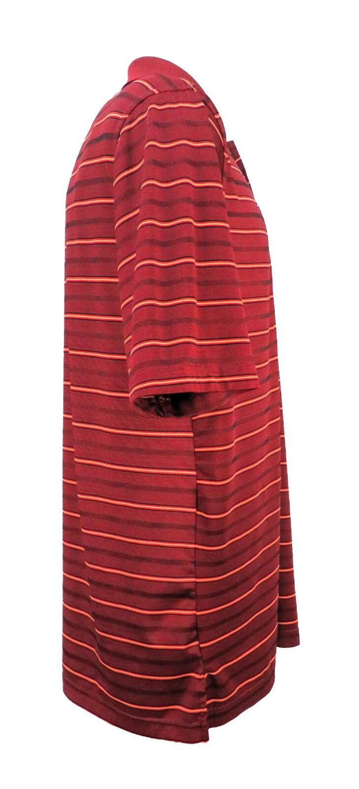 Monterey Club Men’s Large Maroon Striped Golf Polo Shirt image 3