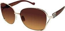 Jessica Simpson J5254 Oversized Women's Square Metal Sunglasses with Gold 