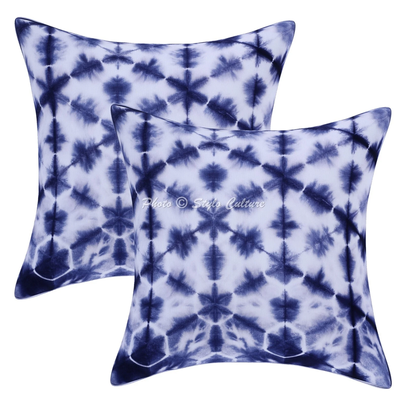 Shibori Floor Pillows Cases Tie Dye Boho Car Boho Room Decorative Cushion Cover