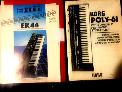 13 ORG SYNTH MANUALS SC55  MS20 Polysix +61 JUPITER 6 +D10+POLARIS-suche ANALOGE