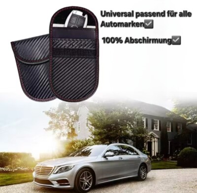 Auto Schlüssel Keyless Go Blocker Schutz RFID Funk Etui Tasche Hülle Car Key 2x