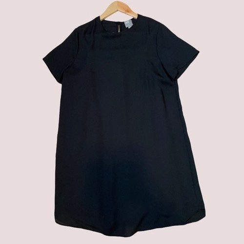 ASOS Sheer Black T-Shirt Dress Short Sleeves Lined Short Mini Size 6 Relaxed Fit - Picture 2 of 8