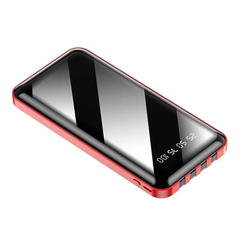 RED Power Bank with 4 cables Fast Charging Battery Backup Charger 20000mAh RED Power Bank with 4 cables Fast Charging Battery Backup Charger 20000mAh