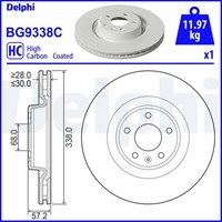 2X Bremsscheibe Delphi BG9338C FüR Audi A4 B9 8W2 8WC A5 F53 F5P Q5 FYB FYG F5A