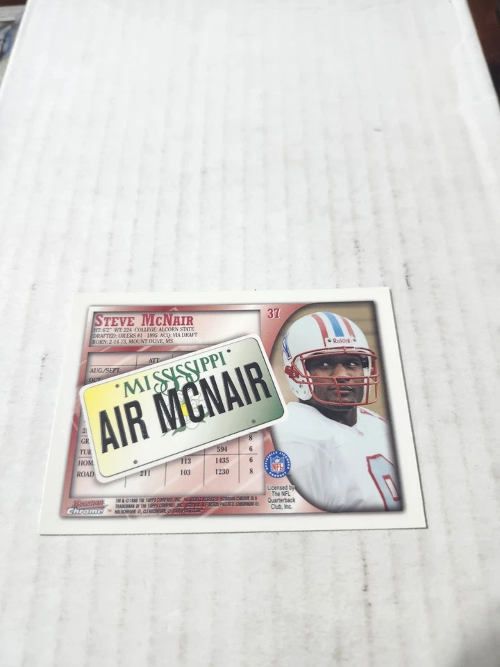 1998 Bowman Chrome Interstate Steve McNair # 37 - Image 2 of 2