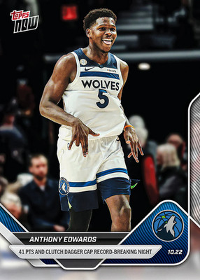 2025-26 Topps Now NBA 18 Anthony Edwards Minnesota Timberwolves Record PR 1387