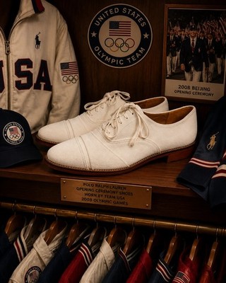 POLO Ralph Lauren Mens NuBuck Leather Cap Toe Olympic Shoes US 12 Athlete Worn