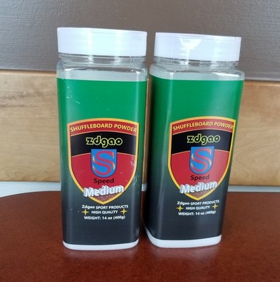 Lot of 2  ZDGAO 14oz. Shuffleboard Powder Medium Speed 2 Bottles