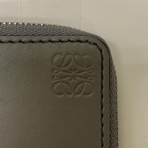 Loewe Puzzle Coin Card Holder Gray Leather 8x15cm Used - Picture 11 of 14