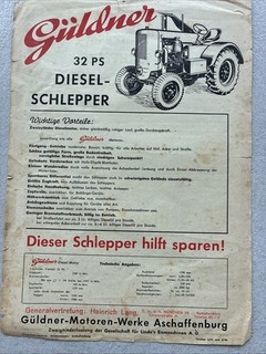 Original Prospekt Güldner Dieselschlepper 32 PS Traktor Fendt Schlüter Lanz
