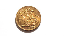 1912 Genuine Solid 22ct Gold Full Sovereign Coin King George V