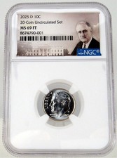 2025 D Roosevelt Dime 10c NGC MS 69 FT Full Torch FROM COIN SET TOP POP 1 0F 12