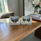 Vtg Pair Of Murano Sommerso Art Glass Ashtrays Smoky Gray Flavio Poli for Seguso