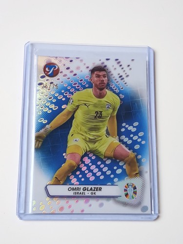 Topps Pristine Road To Euro 2024 Omri Glazer Israel Blue Refractor /75