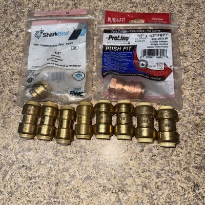 Lot 10 8-1/2  SHARKBITE STYLE PUSH FIT 1-1/2  FNPT FEMALE THREADED ADAPTER 1-Cap