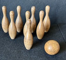 Vintage Wood Desktop Bowling Set