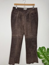 VTG 90s Bushwacker Straight Leg Pants Size 10 Beige 100 Suede Leather