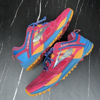 Brooks Cascadia 15 Women's Trail Running Shoes Pink Blue Yellow Size US 12Pink