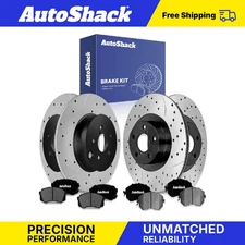 Front Rear Drilled Slotted Brake Rotors Ceramic Pads for Subaru Forester