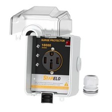 50Amp RV Power Outlet Box with Surge Protector Waterproof  10000 Joules  ,NEMA