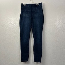Spanx Women's S Pull-On Ankle Jean-ish Leggings Dark Wash Tummy Control Slimming