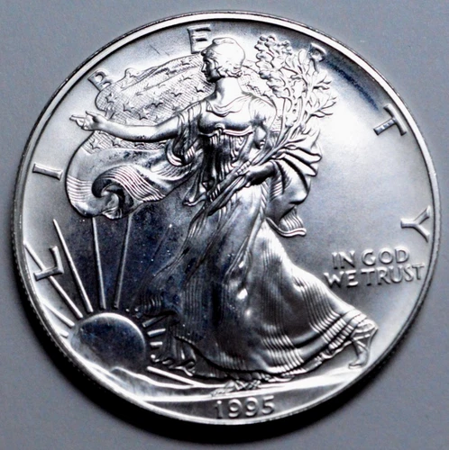 1995 American Silver Eagle Dollar 1 Oz 999 Silver Coin UNC Better Date, N R $