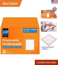 XL Super Absorbent Bed Pads for Chronic Incontinence 30 x 36 Ultra Thick 100 ...