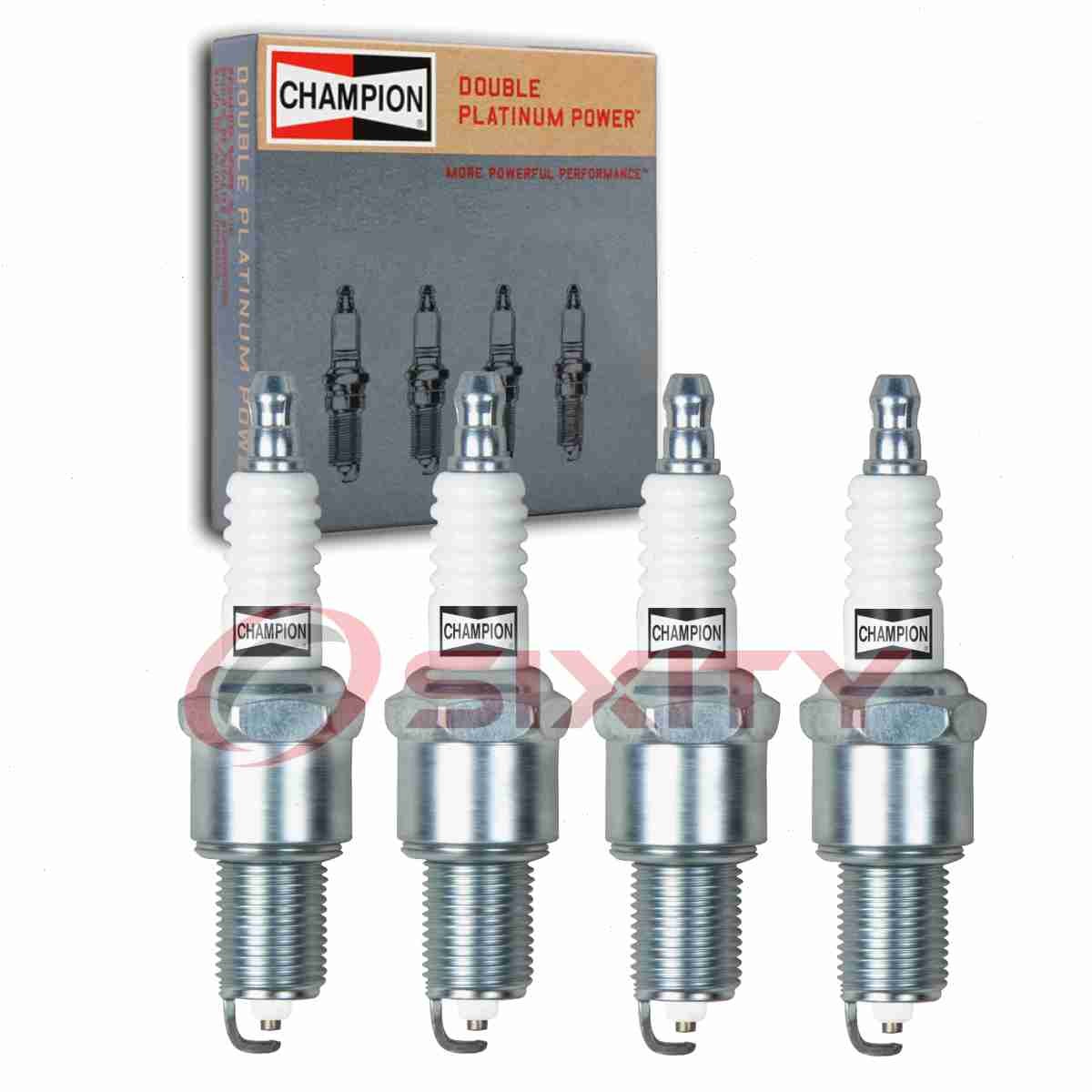 4 pc Champion Double Platinum Spark Plugs for 1988-1991 Pontiac Optima 1.6L tj