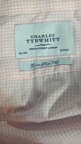 Charles Tyrwhitt Dress Shirt Mens 17.5 -34 Slim Fit Windowpane Set Of 3 👨🏫👨 - Picture 7 of 11