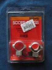MILLETT NICKEL EXTRA HIGH 1" TURN-IN SCOPE RINGS SET SR00908 NEW FREE SHIPPING