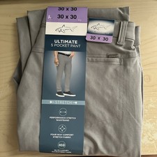 Greg Norman Men  s Ultimate 5 Pocket Pants, Grey, 30 x 30