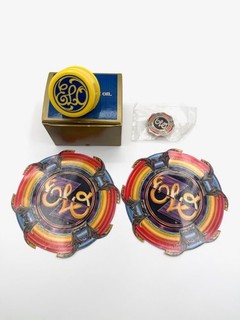 Vintage ELO Electric Light Orchestra Memorabilia Lot Stickers Pin Night Light