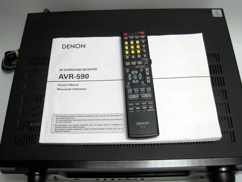 Denon AVR-590 HDMI Stereo Surround Sound Receiver Bundle W/Remote & Manual - Image 4 of 4