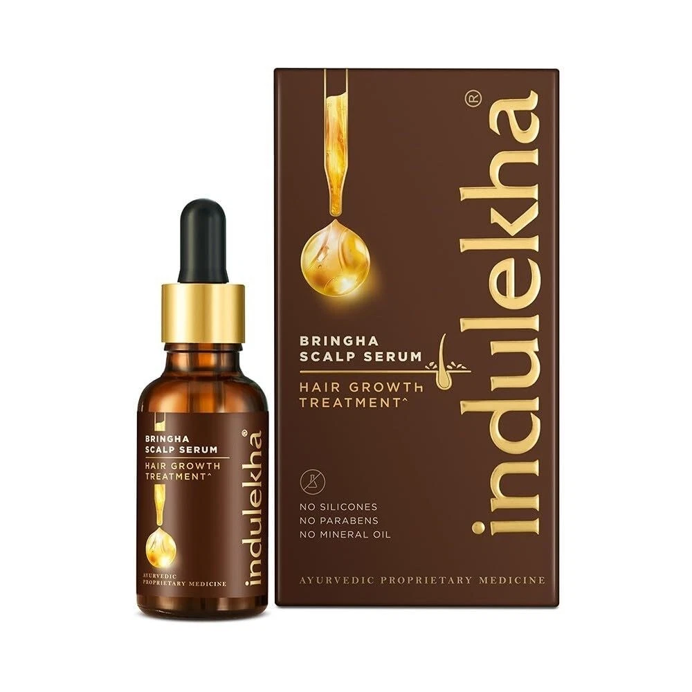 3 X 30 ml Indulekha Bringha Hair Growth Treatment Scalp Serum For Hair Loss