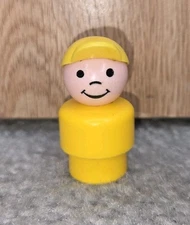 Vintage FisherPrice Little People Whoops Boy Yellow Body and Cap Rare HTF EUC