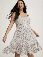Torrid Floral Smocked Tiered Midi Dress Size 2 (Plus Size 18/20)