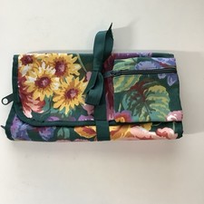 Floral Patterned Makeup And Travel Organizer With Matching Small Zippered Pouch