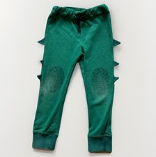 H M Basic Boys Sweatpants 5-6Y Green Dinosaur Athletic Elastic Waist