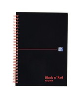 Black N Red (A5) Glossy Hardback Wirebound Notebook 90G/M2 140 Pages Ruled And P