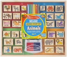 Melissa  Doug Deluxe Wooden Stamp Set-Animals