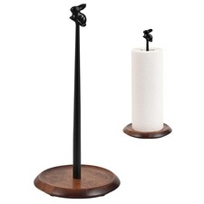 Wooden Paper Towel Holder Countertop, Cute Rabbit Design - Natural Solid Wood...