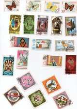 MONGOLEI 21 Briefmarken - aus Papier - gebraucht 