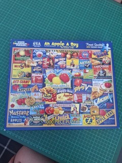 White Mountain Puzzle "Ein Apfel am Tag" 1000 Teile KOMPLETT