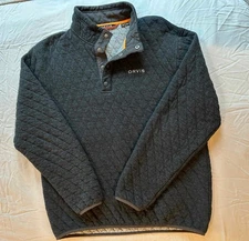 Men's Orvis Quilted Snap Shirt - Charcoal/Black - Comfy!