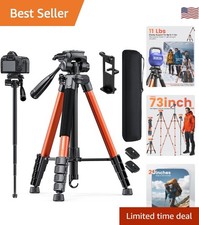 73 Inch Professional Aluminum Tripod Monopod - Lightweight Durable with Bag