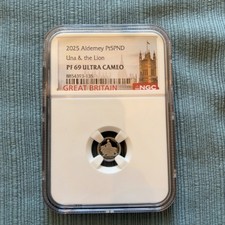 2025 Alderney £5 Platinum Una & the Lion NGC PF69 Ultra Cameo